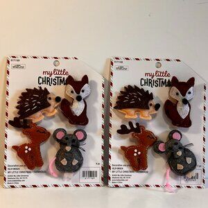 My Little Christmas Farmhouse Animals Felt Deer Hedgehog Mouse Fox Ornaments New